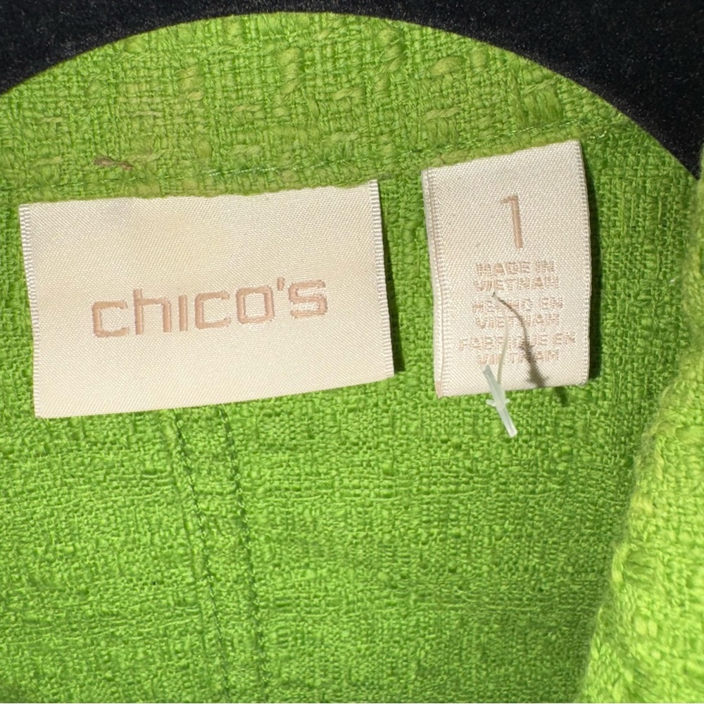 Chico's Green Tweed Jacket - Picture 3 of 5